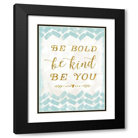 Be Kind Black Modern Wood Framed Art Print with Double Matting by Mollie B.