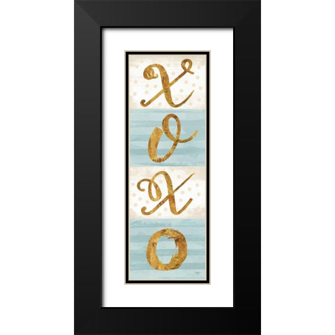 XOXO Black Modern Wood Framed Art Print with Double Matting by Mollie B.