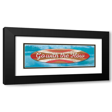 Go With the Flow Black Modern Wood Framed Art Print with Double Matting by Mollie B.