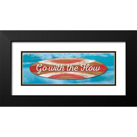 Go With the Flow Black Modern Wood Framed Art Print with Double Matting by Mollie B.