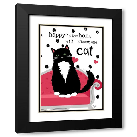 At Least One Cat Black Modern Wood Framed Art Print with Double Matting by Mollie B.
