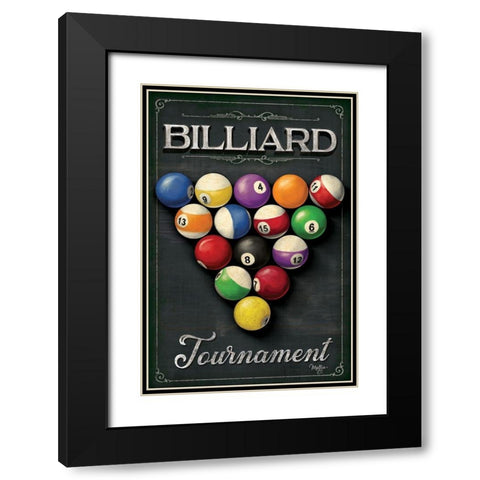 Billiards Tournament    Black Modern Wood Framed Art Print with Double Matting by Mollie B.