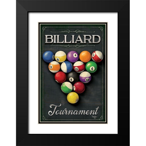 Billiards Tournament    Black Modern Wood Framed Art Print with Double Matting by Mollie B.