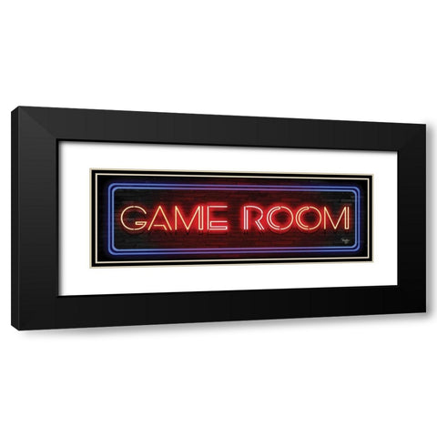 Game Room Neon Sign     Black Modern Wood Framed Art Print with Double Matting by Mollie B.
