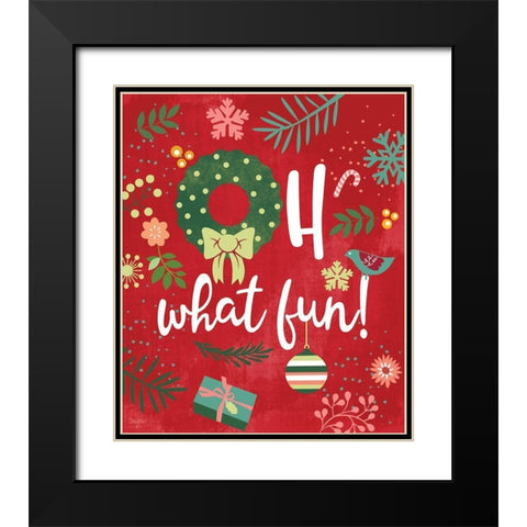 Oh What Fun! Black Modern Wood Framed Art Print with Double Matting by Mollie B.
