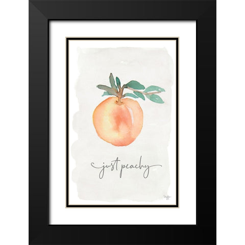 Just Peachy Black Modern Wood Framed Art Print with Double Matting by Mollie B.