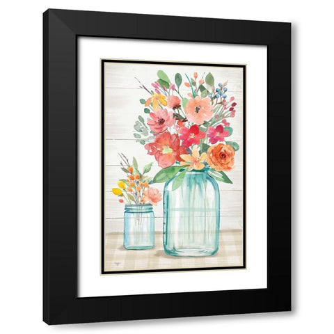 Blossom Beauties Black Modern Wood Framed Art Print with Double Matting by Mollie B.