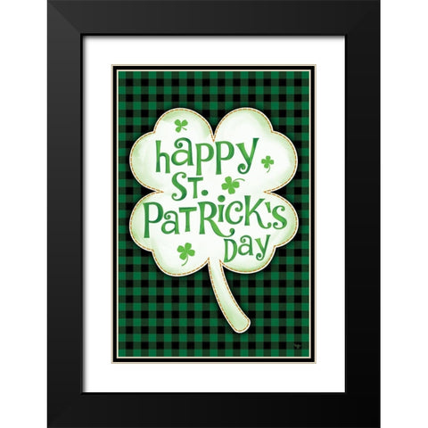 Happy St. Patricks Day Black Modern Wood Framed Art Print with Double Matting by Mollie B.
