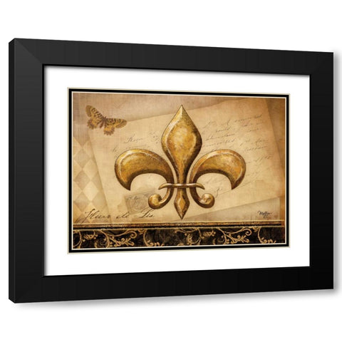 Fleur-de-lis XIII   Black Modern Wood Framed Art Print with Double Matting by Mollie B.