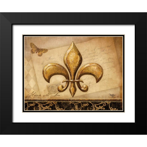 Fleur-de-lis XIII   Black Modern Wood Framed Art Print with Double Matting by Mollie B.