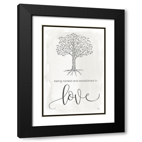 Established in Love Black Modern Wood Framed Art Print with Double Matting by Mollie B.