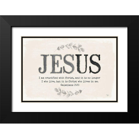 Jesus Black Modern Wood Framed Art Print with Double Matting by Mollie B.