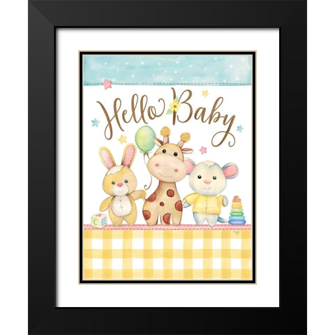 Baby Illustration Black Modern Wood Framed Art Print with Double Matting by Mollie B.