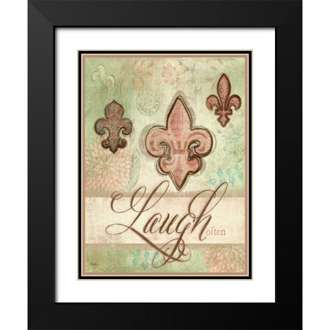 Laugh Often Black Modern Wood Framed Art Print with Double Matting by Mollie B.