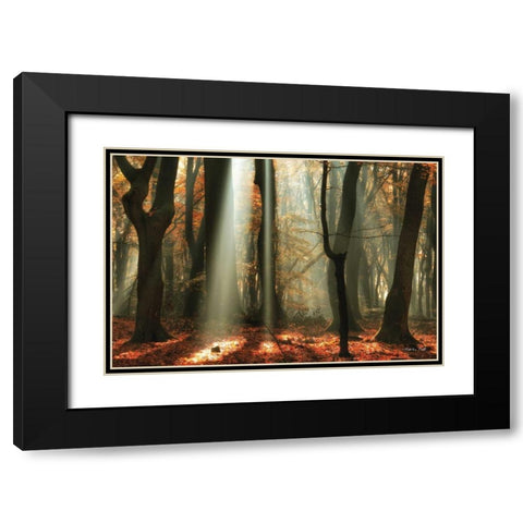 Beam Me Up Black Modern Wood Framed Art Print with Double Matting by Podt, Martin