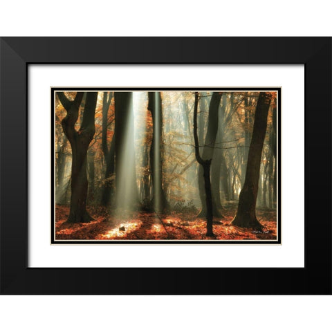 Beam Me Up Black Modern Wood Framed Art Print with Double Matting by Podt, Martin