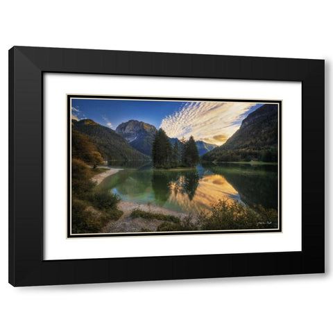The Island Black Modern Wood Framed Art Print with Double Matting by Podt, Martin