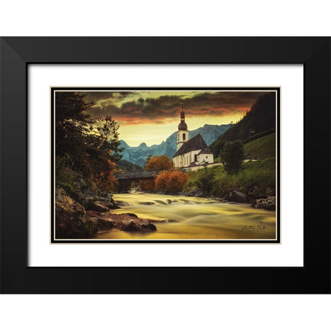 The Church Black Modern Wood Framed Art Print with Double Matting by Podt, Martin