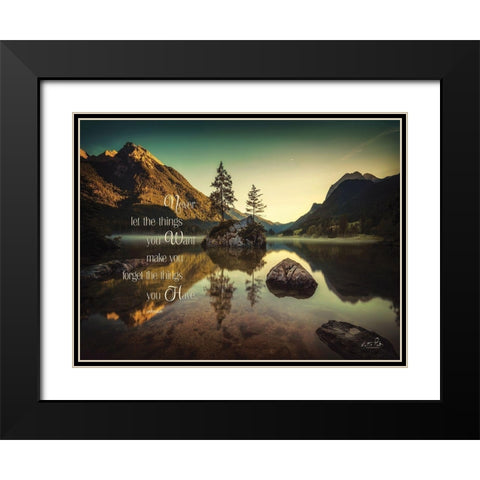 Never Forget Black Modern Wood Framed Art Print with Double Matting by Podt, Martin