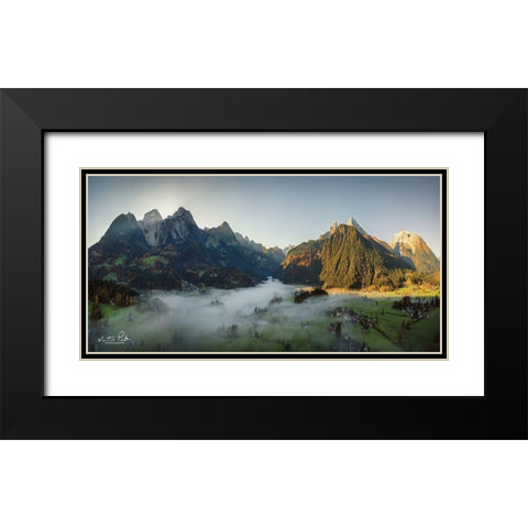 The Blanket Black Modern Wood Framed Art Print with Double Matting by Podt, Martin