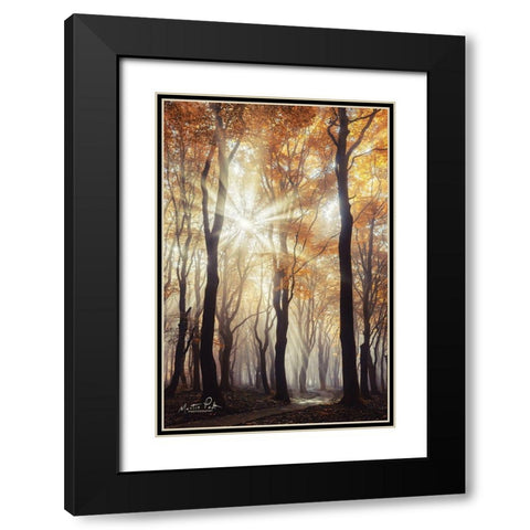 Explosion Black Modern Wood Framed Art Print with Double Matting by Podt, Martin