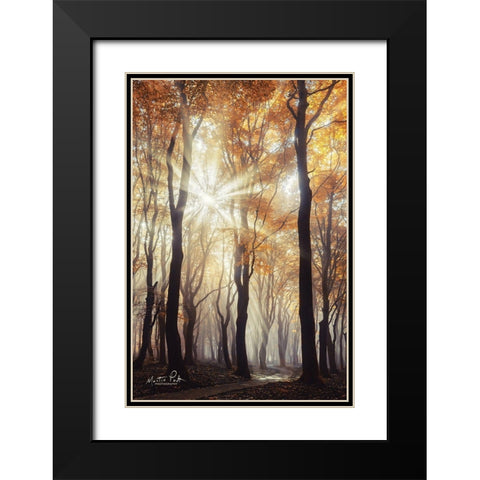 Explosion Black Modern Wood Framed Art Print with Double Matting by Podt, Martin