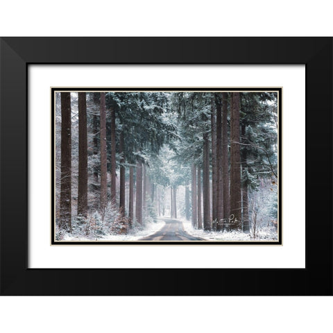 Pines in Winter Dress Black Modern Wood Framed Art Print with Double Matting by Podt, Martin