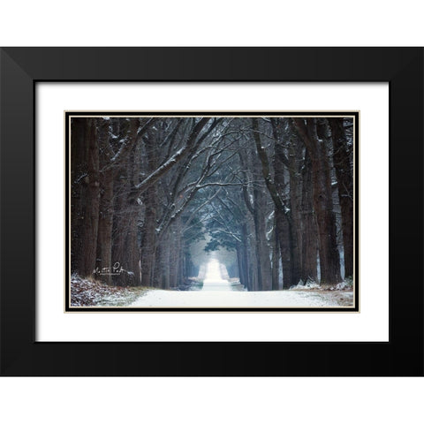 Cold Road Black Modern Wood Framed Art Print with Double Matting by Podt, Martin