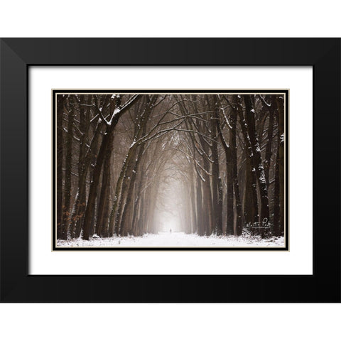 Lochem in Winter Black Modern Wood Framed Art Print with Double Matting by Podt, Martin