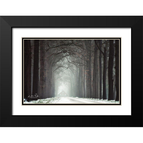 Haunted House Black Modern Wood Framed Art Print with Double Matting by Podt, Martin