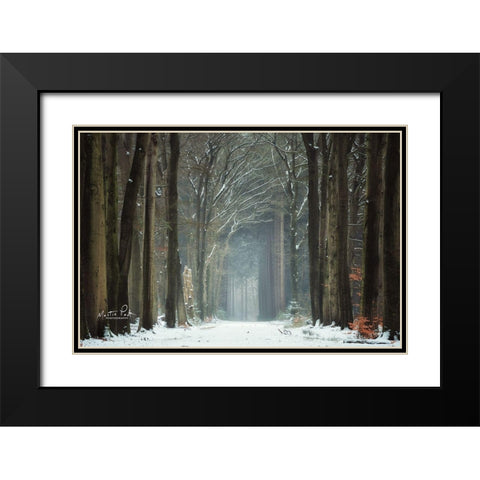 Winer Alley Black Modern Wood Framed Art Print with Double Matting by Podt, Martin