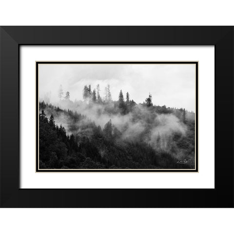 Covered by Clouds Black Modern Wood Framed Art Print with Double Matting by Podt, Martin