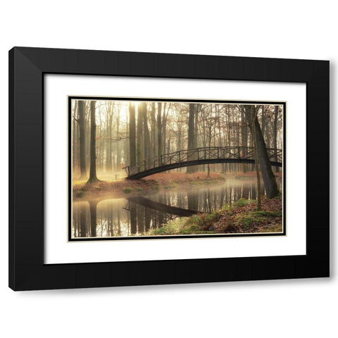Bridge Over Troubled Waters Black Modern Wood Framed Art Print with Double Matting by Podt, Martin