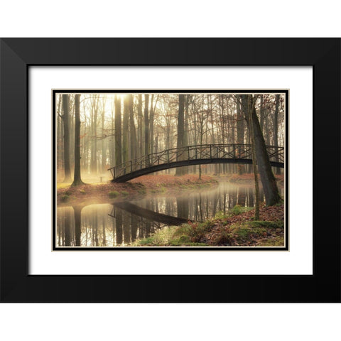 Bridge Over Troubled Waters Black Modern Wood Framed Art Print with Double Matting by Podt, Martin