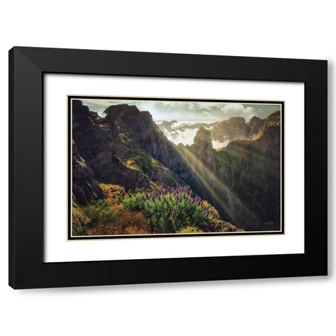 The View Black Modern Wood Framed Art Print with Double Matting by Podt, Martin