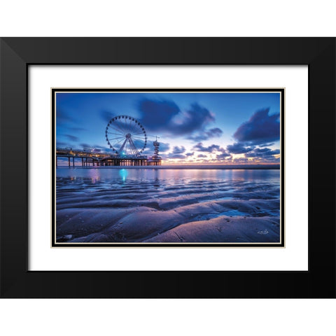 Blue Hour I Black Modern Wood Framed Art Print with Double Matting by Podt, Martin