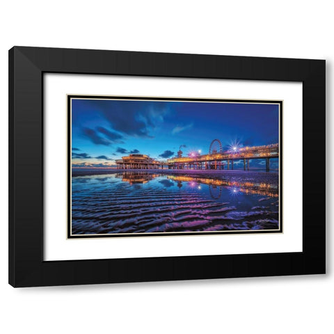 Blue Hour II Black Modern Wood Framed Art Print with Double Matting by Podt, Martin