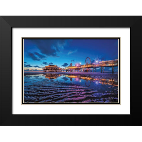 Blue Hour II Black Modern Wood Framed Art Print with Double Matting by Podt, Martin