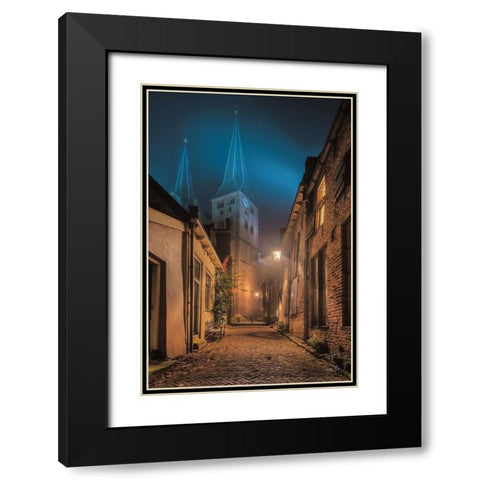 Church 2 Black Modern Wood Framed Art Print with Double Matting by Podt, Martin