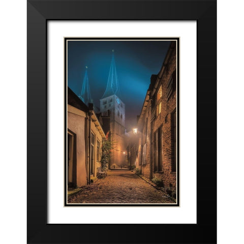 Church 2 Black Modern Wood Framed Art Print with Double Matting by Podt, Martin