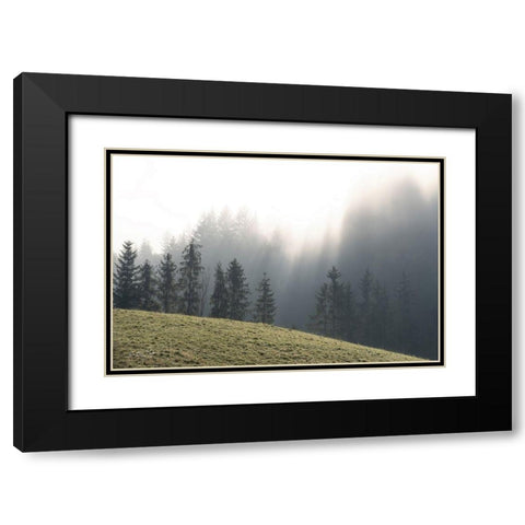 Mountain Glory Black Modern Wood Framed Art Print with Double Matting by Podt, Martin