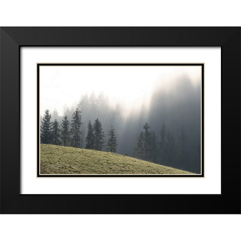 Mountain Glory Black Modern Wood Framed Art Print with Double Matting by Podt, Martin