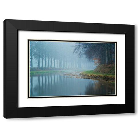 Foggy Reflections    Black Modern Wood Framed Art Print with Double Matting by Podt, Martin