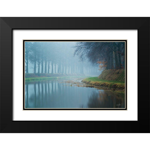 Foggy Reflections    Black Modern Wood Framed Art Print with Double Matting by Podt, Martin