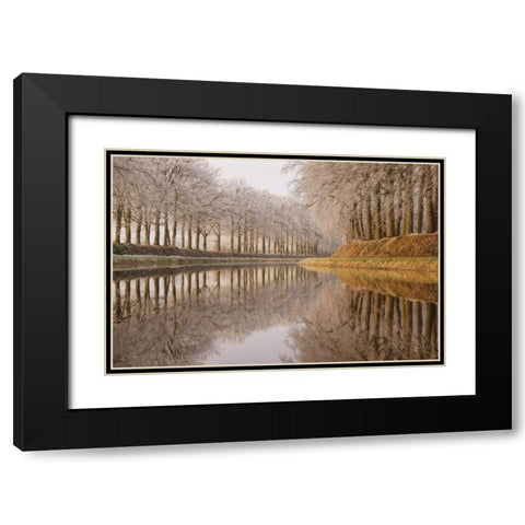 Frosty Reflections Black Modern Wood Framed Art Print with Double Matting by Podt, Martin