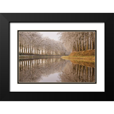 Frosty Reflections Black Modern Wood Framed Art Print with Double Matting by Podt, Martin