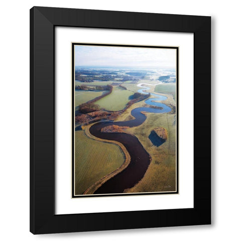 Flat Country from Above Black Modern Wood Framed Art Print with Double Matting by Podt, Martin