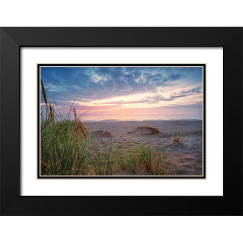 Sunset at the Coast Black Modern Wood Framed Art Print with Double Matting by Podt, Martin
