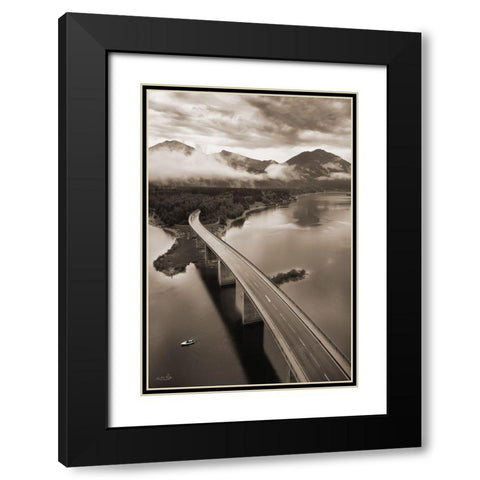 This way to the Mountains     Black Modern Wood Framed Art Print with Double Matting by Podt, Martin