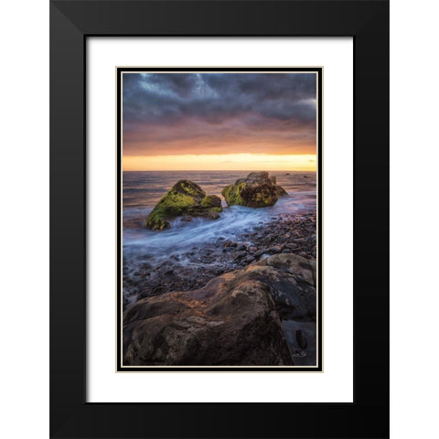 Rock Solid Black Modern Wood Framed Art Print with Double Matting by Podt, Martin